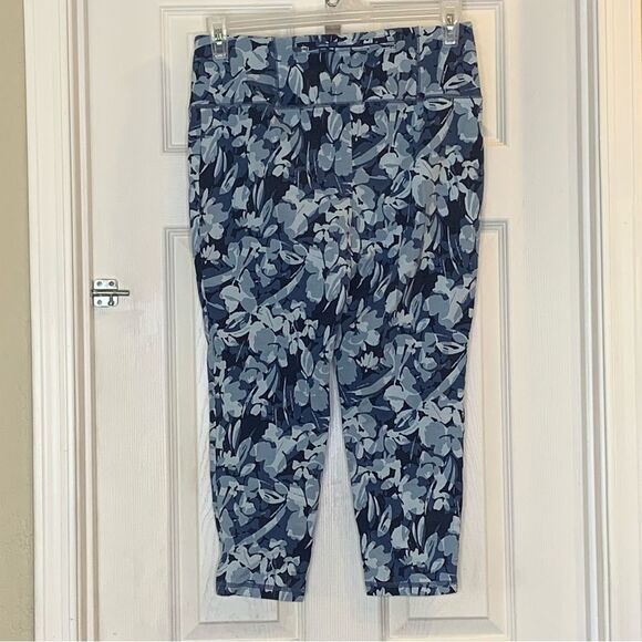 Weekends by Chicos Blue Floral Women's Leggings Size 1 Small - Picture 3 of 12